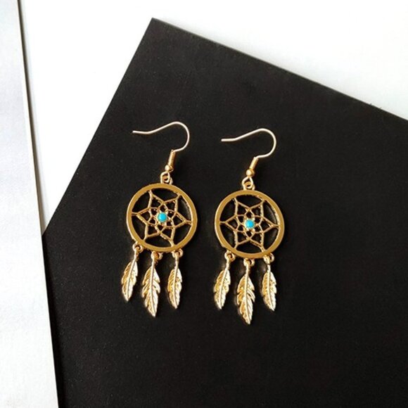 4/$25 Dream Catcher Feather Tassel Earrings - Picture 2 of 4
